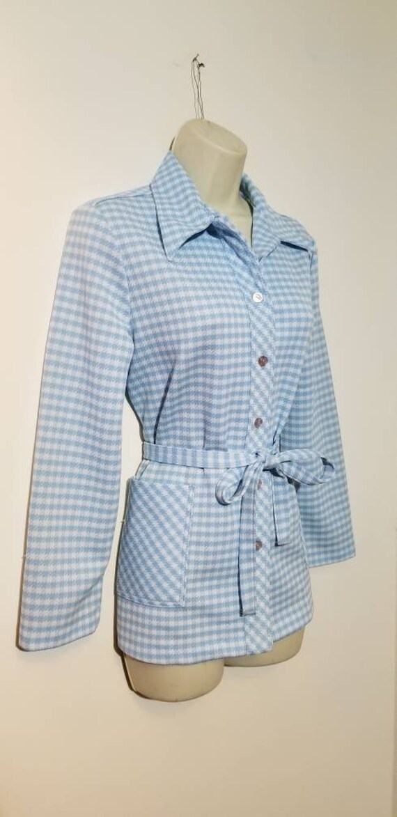 SUPER 70's HOUNDSTOOTH JACKET // Retro Button Dow… - image 5