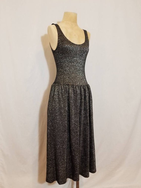 METALLIC LUREX DRESS // Amazing Vintage Silver 70… - image 2