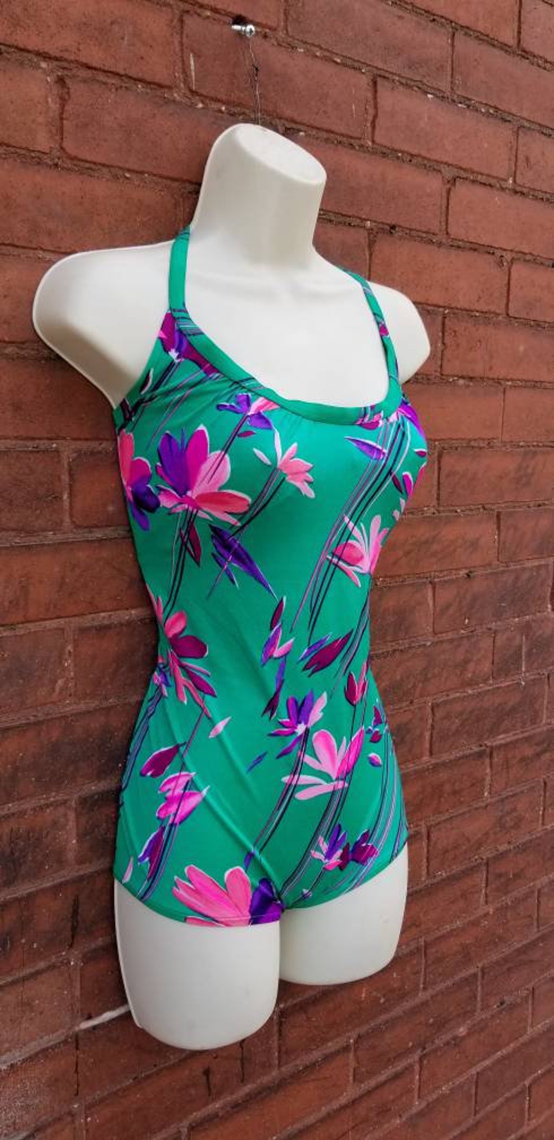 Styled In CALIFORNIA For JCPenney Swimsuit // Vintage Green Etsy