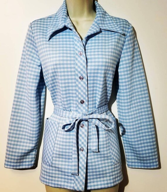 SUPER 70's HOUNDSTOOTH JACKET // Retro Button Dow… - image 1