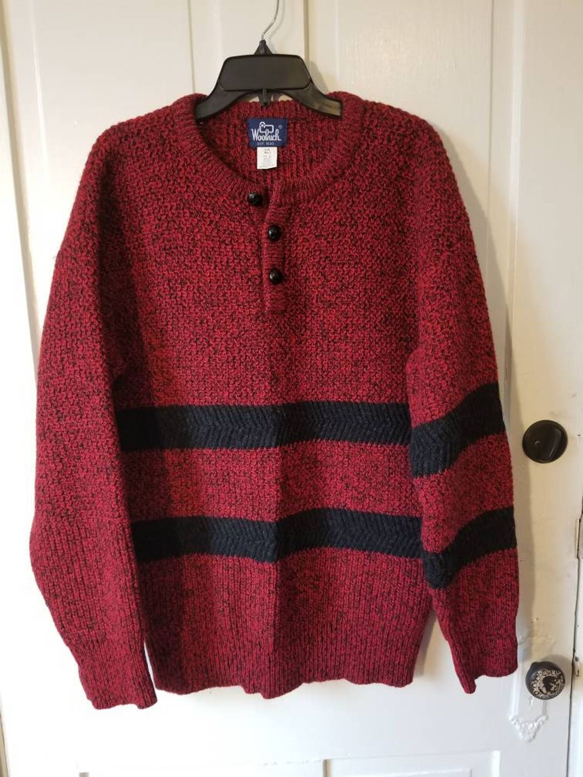 90's KURT Cobain STRIPED Sweater // Winter Red Black and | Etsy