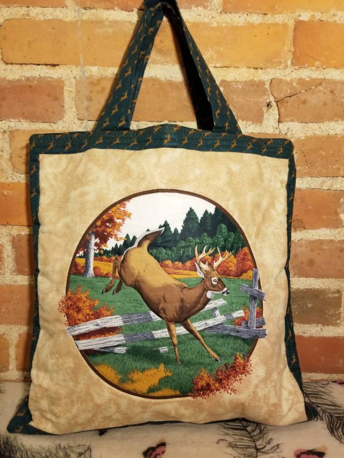 WHITETAIL DEER PURSE // Handmade With Love Deer Tote Bag Carry Etsy