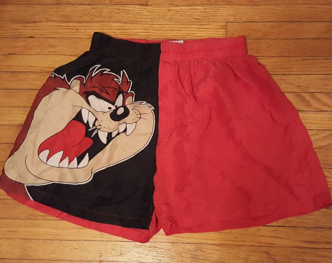 Looney Tunes Taz 90 S Tasmanian Devil Silk Boxers Boxer Shorts Men S Size L Underwear Etsy