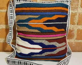 NOT FOR SALE// Wool Colorful Hand Woven Chimayo Kilim Western Southwestern Aztec Navajo Hippie Woodstock Burner Festival Carpet Blanket Bag