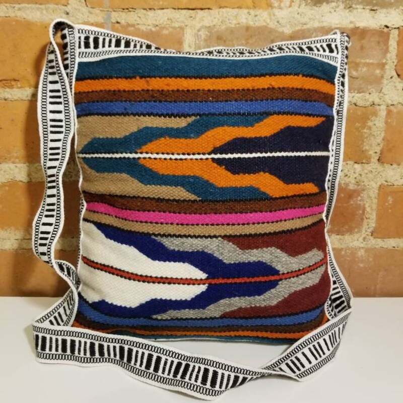 White and Turquoise Tribal Navajo Hand Drawn Backpack