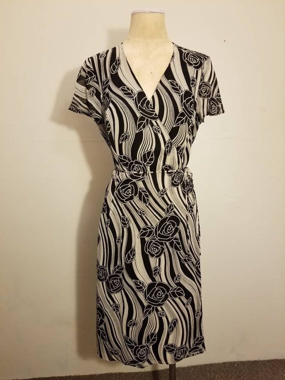 NOT FOR SALE // Black Floral Dress Vintage Yves C… - image 1