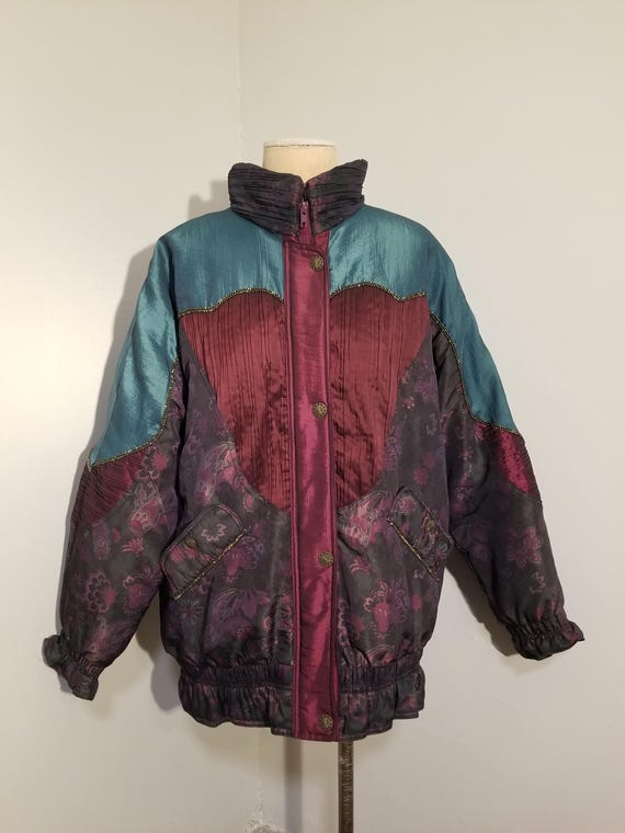 G4000 VINTAGE JACKET // 90's Funky Patchwork Pleated Floral G4000 VINTAGE JACKET // 90's Funky Patchwork Pleated Floral