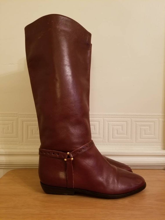 ETIENNE AIGNER BOOTS / 70's Vintage Brown Leather… - image 1