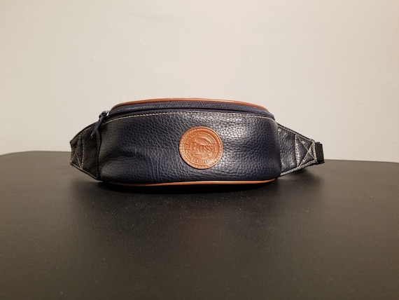 VINTAGE FANNY PACK // Navy Blue Brown G. H. Bass … - image 1