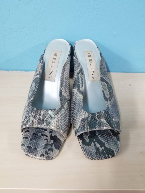 SNAKESKIN GLITTER HEELS Vintage Bellini Iridescent Heels Etsy