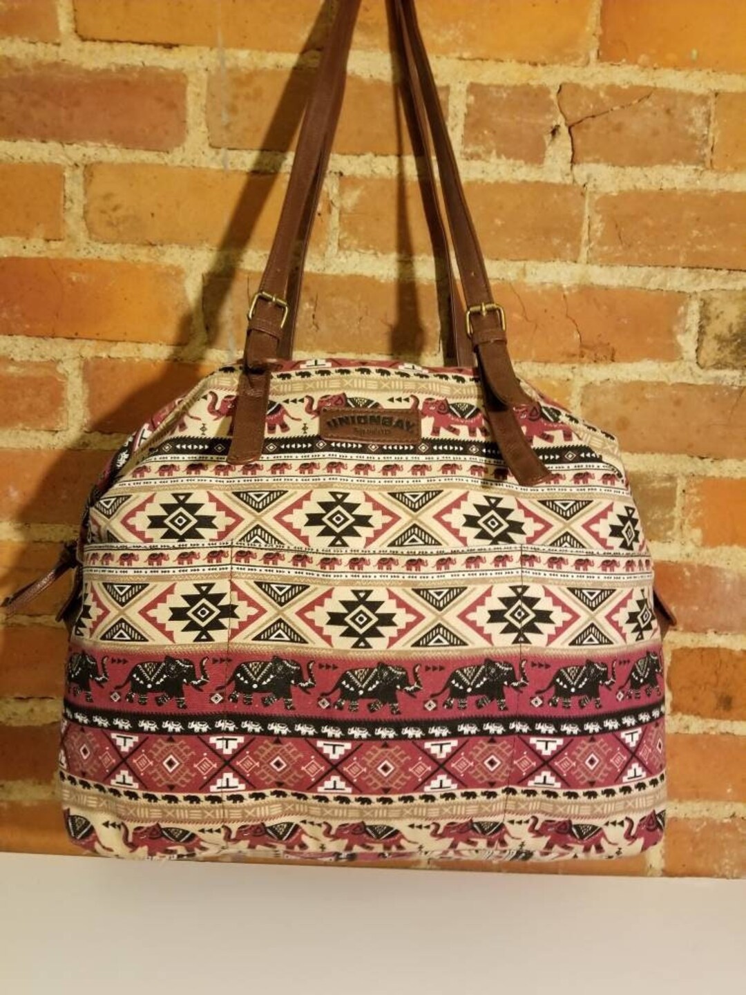 ELEPHANT PRINT BAG 90 s Unionbay Tribal Western Large Carry on Carry All Weekender Travel Bag Faux Leather Indian 2000 s Y2K Beach Bag Etsy