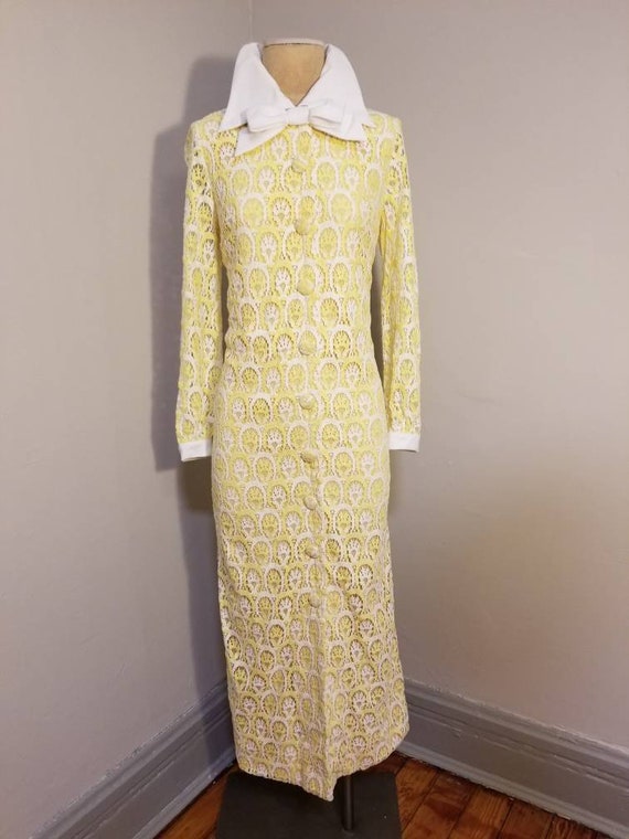 NOT FOR SALE // Lace Overlay Dress Vintage 60's Y… - image 8