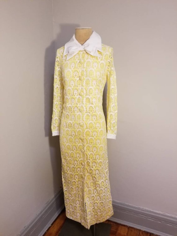 NOT FOR SALE // Lace Overlay Dress Vintage 60's Y… - image 7