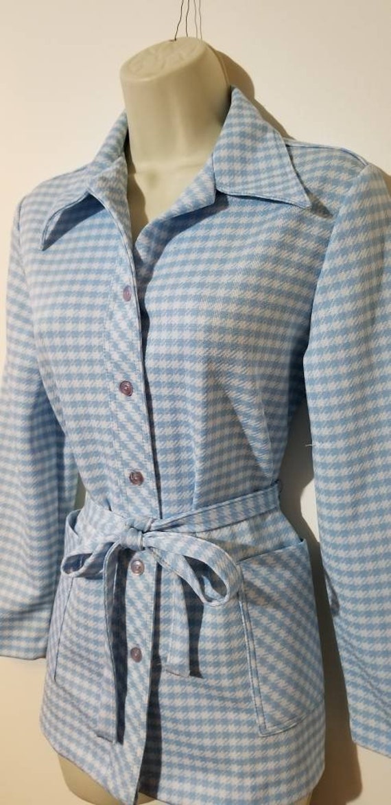 SUPER 70's HOUNDSTOOTH JACKET // Retro Button Dow… - image 4