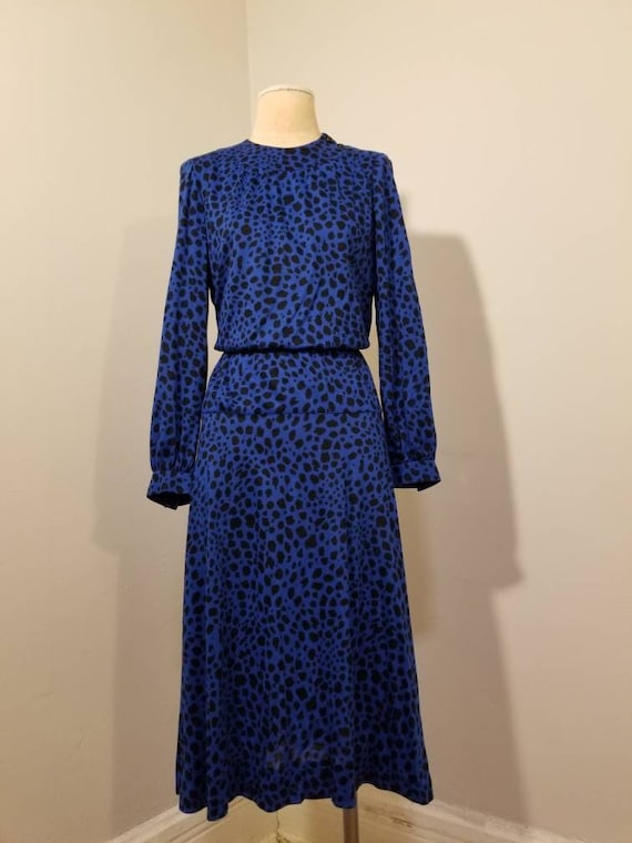 NAT KAPLAN COUTURE Dress // Sexy Vintage Cobalt R… - image 1