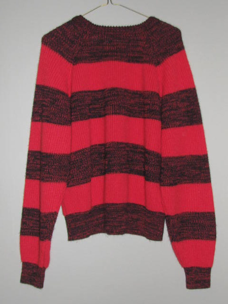 90's KURT Cobain STRIPED Sweater // Red and Black Knit | Etsy