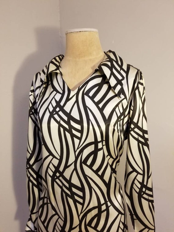 LADY BAYARD DRESS // Vintage Mod Black & White Ps… - image 6