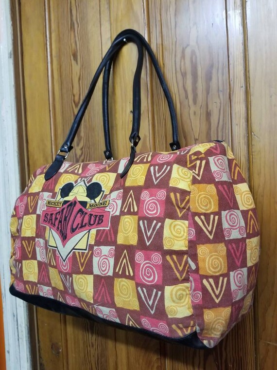 MICKEY MOUSE CLUB Travel Bag // 80's Canvas Afric… - image 4