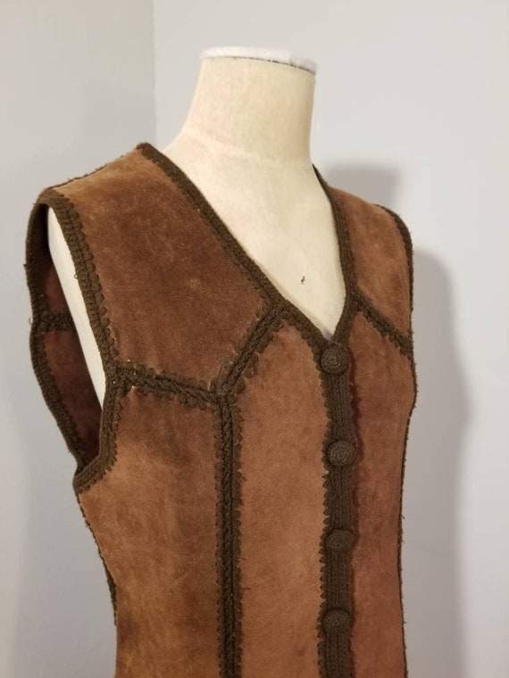 WOODSTOCK SUEDE VEST // Vintage 60's Suede Leathe… - image 3