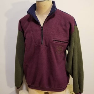 NOT FOR SALE // Unionbay Fleece Hoodie Vintage Men's Sweatshirt Purple Blue Green Streetwear Color Block Unisex Fall Winter Cozy Outerwear image 5