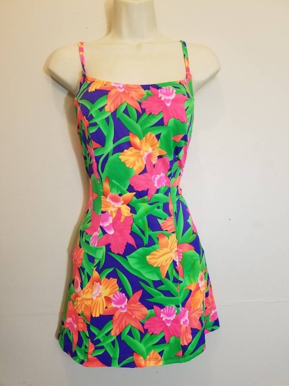 NOT FOR SALE // Carabella Neon Swimsuit Vintage 80