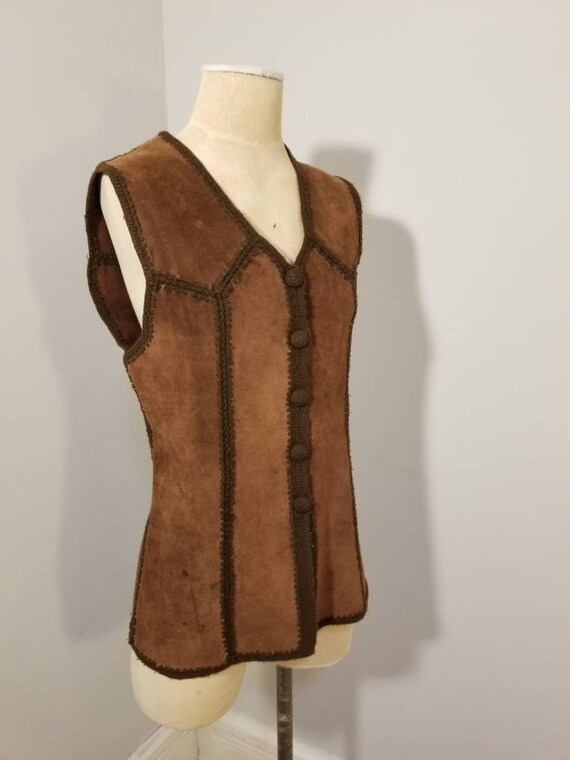 WOODSTOCK SUEDE VEST // Vintage 60's Suede Leathe… - image 2