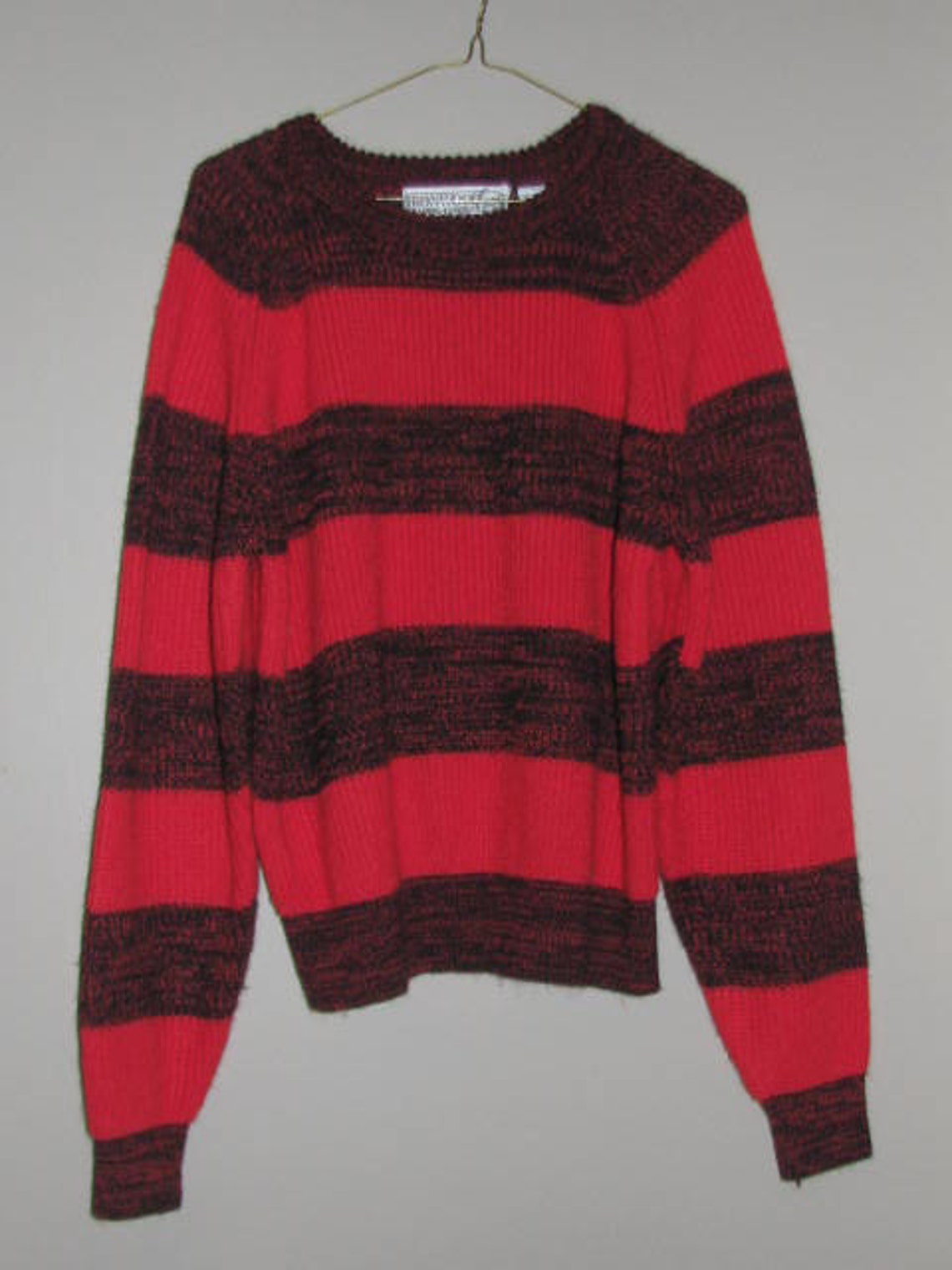 90's KURT Cobain STRIPED Sweater // Red and Black Knit Etsy