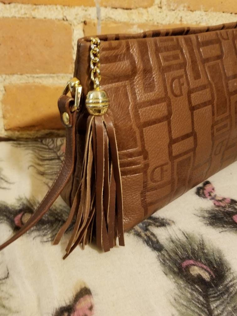 NOT FOR SALE// Due Fratelli Purse 90's Brown Embossed - Etsy Canada