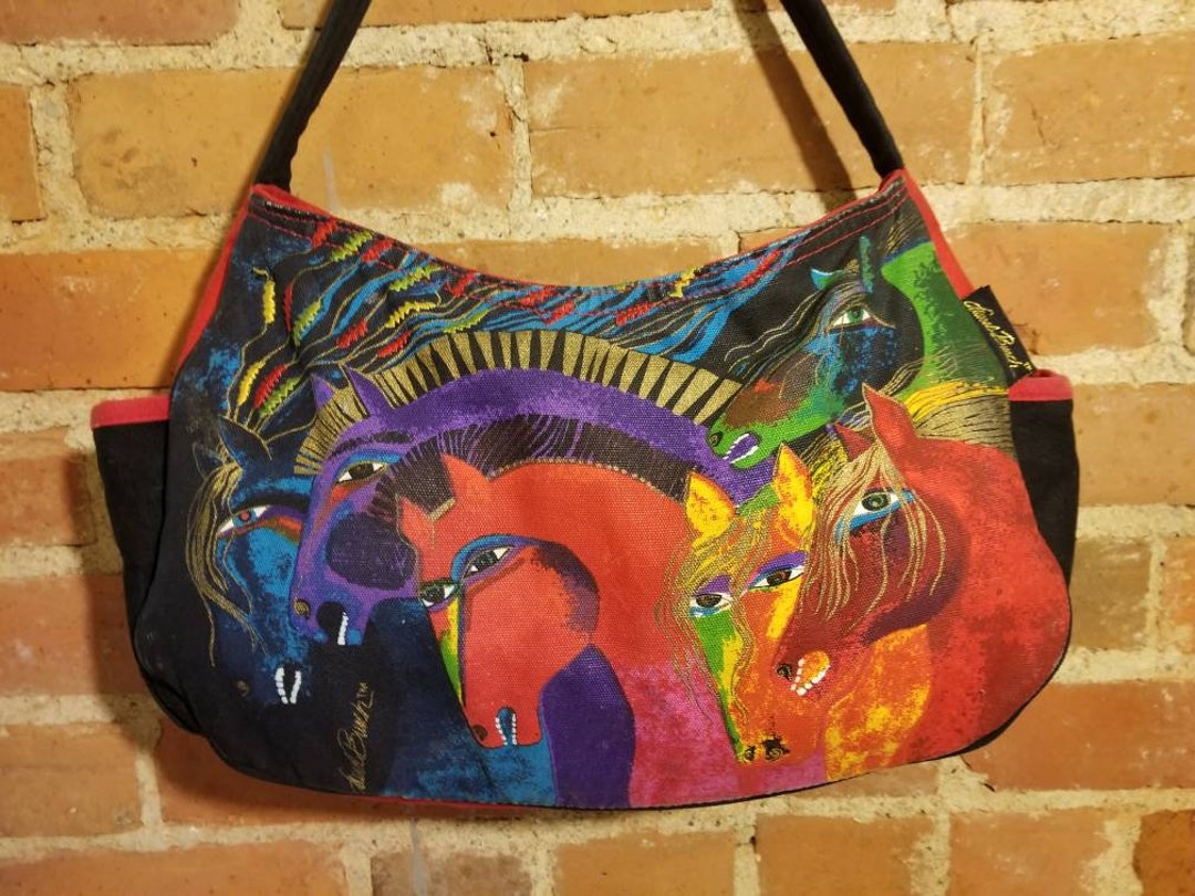 NOT FOR SALE Laurel Burch Horse Purse Colorful Rainbow Wild Horses Stallions Animal Print Shoulder Bag Lisa Frank Art Teacher Equestrian Etsy UK