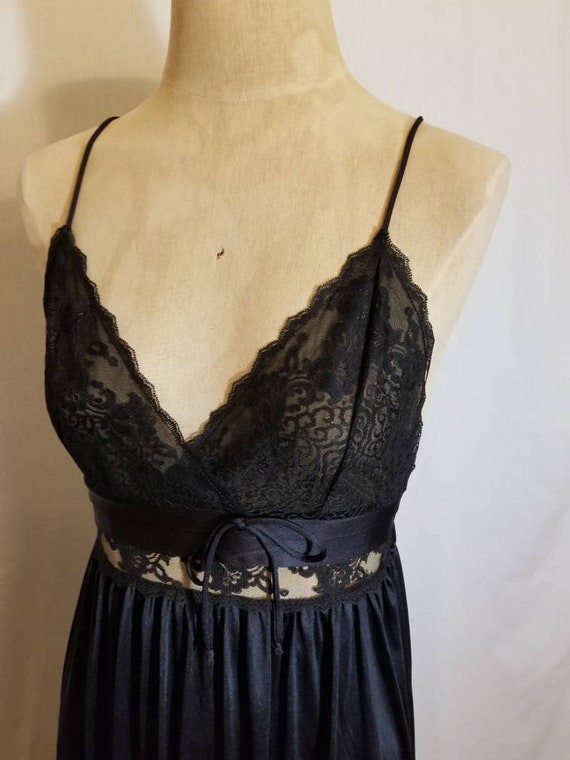 GILEAD BLACK SLIP // Vintage Lingerie 70's Sexy L… - image 4