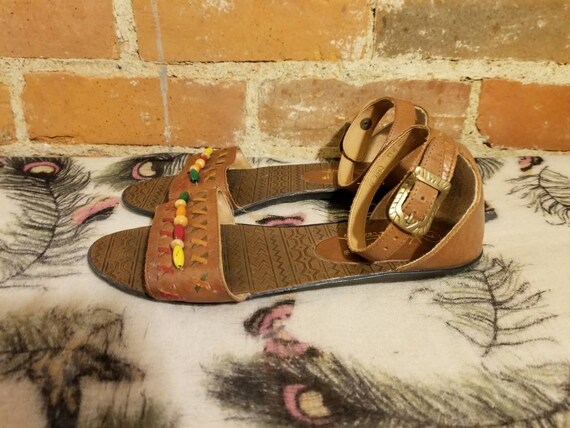 KALLI LEATHER SANDALS // 80's Brown Genuine Leath… - image 6