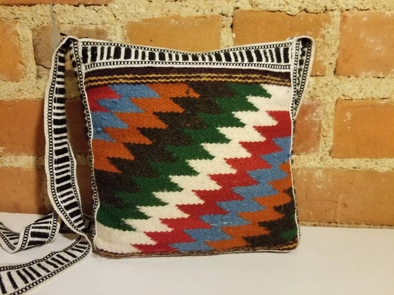 NOT FOR SALE // Wool Woven Purse Hand Woven Zig Z… - image 1