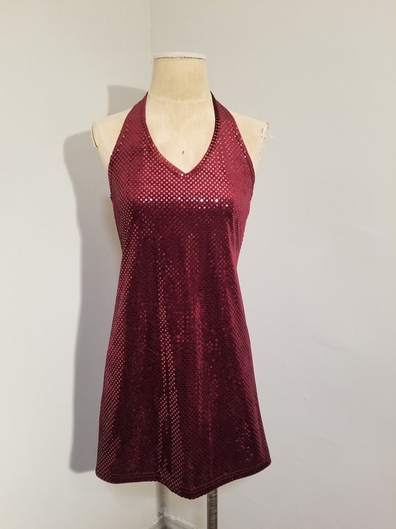 NOT FOR SALE // Vintage Velvet Dress 90's Red Win… - image 1