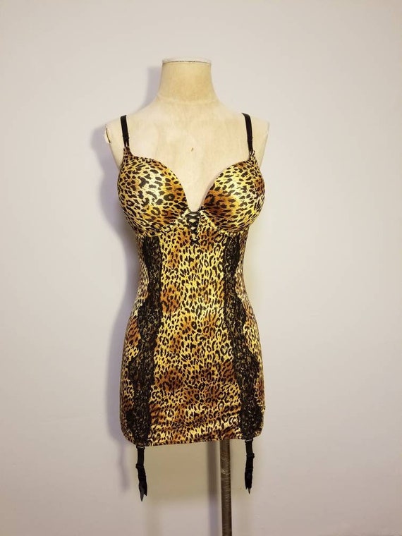 90s Valentino Bra 34D Brown Cheetah Print Animal Pattern Lace Underwire  Unlined Lingerie Sexy 1990s Vintage 34 D 