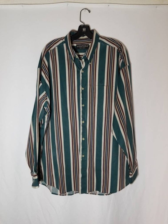 VINTAGE 90'S STRIPED SHIRT // Men's 