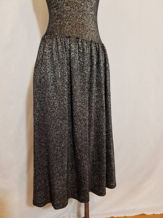 METALLIC LUREX DRESS // Amazing Vintage Silver 70… - image 8