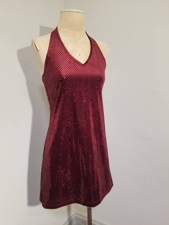 NOT FOR SALE // Vintage Velvet Dress 90's Red Win… - image 2