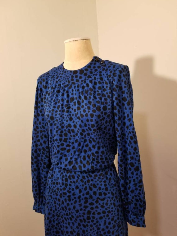 NAT KAPLAN COUTURE Dress // Sexy Vintage Cobalt R… - image 4