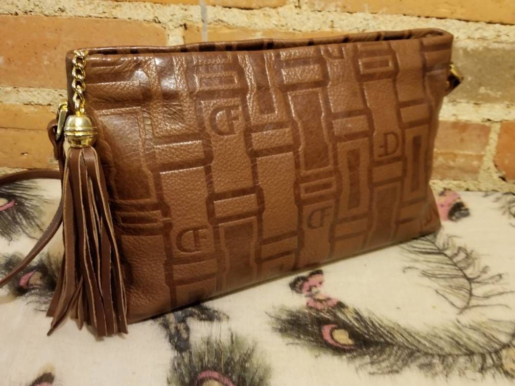 NOT FOR SALE// Due Fratelli Purse 90's Brown Embossed - Etsy Canada