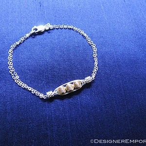 Trinity Bracelet,3 x 14K gold filled spiral beads wrapped in a sterling silver woven pod; handmade, 925 silver, bridal jewelry