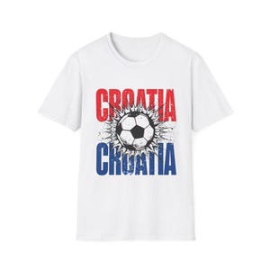 Camiseta de fútbol de Croacia / Camiseta para aficionados al fútbol / Camiseta con el nombre de Croacia / Regalo unisex para seguidores imagen 1