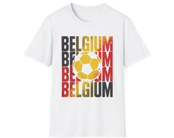 Camiseta de fútbol de Bélgica / Camiseta para aficionados al fútbol / Camiseta con el nombre de Bélgica / Regalo unisex para seguidores