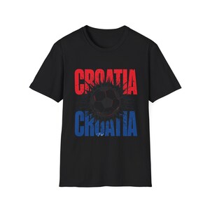Camiseta de fútbol de Croacia / Camiseta para aficionados al fútbol / Camiseta con el nombre de Croacia / Regalo unisex para seguidores imagen 2