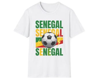 Camiseta de fútbol de Senegal / Camiseta para aficionados al fútbol / Camiseta con el nombre de Senegal / Regalo unisex para seguidores