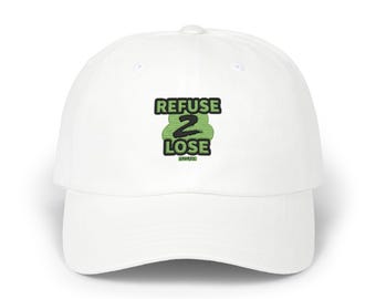 Refuse 2 Lose Sports Dad Hat | Embroidered Baseball Cap | Adjustable Cotton Hat | Sports Fan Cap | Motivational Hat