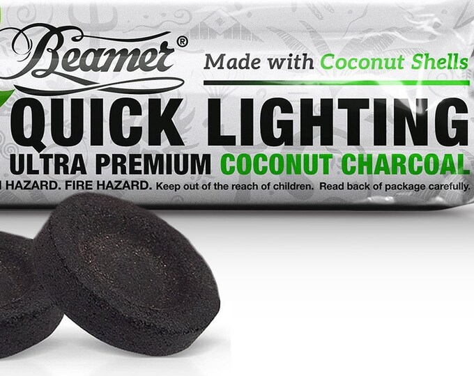 10 Beamer Premium COCONUT SHELL Quick / Instant Light Charcoal 33mm ...