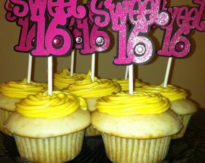 Sweet 16 Cupcake Toppers Etsy