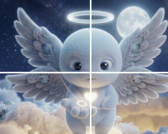 Angel Coloring Page, Kids Birthday Party Activity Printable, Color and Frame Wall Art — "The Fillamint" | Luxi Wonder