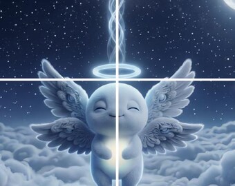 Angel Coloring Page, Toddler Coloring Printable, Color and Frame Kids Wall Art — "The Quiet" | Luxi Wonder