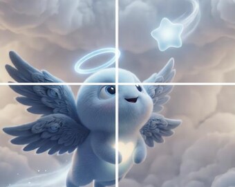 Angel Coloring Page, Star and Space Coloring for Kids, Color and Frame Wall Art — "Stargazer" | Luxi Wonder